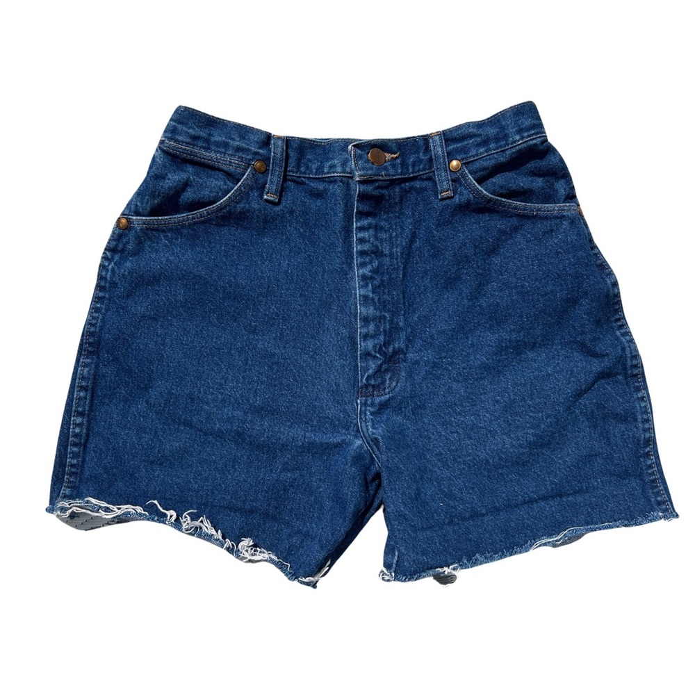 Vintage Wrangler High Rise Dark Wash Denim Cuttoff Jean Shorts